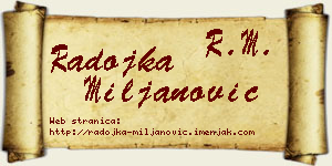 Radojka Miljanović vizit kartica